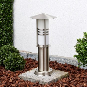 Podlahová lampa Erina, nerezová oceľ, 40 cm