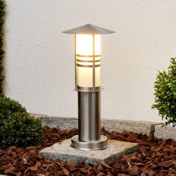 Podlahová lampa Erina, nerezová oceľ, 40 cm
