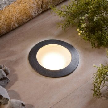 Podlahová zapustená lampa Ceci 160 okrúhla čierna