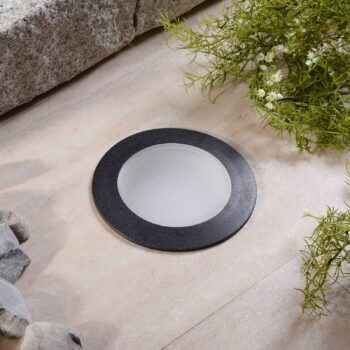 Podlahová zapustená lampa Ceci 160 okrúhla čierna