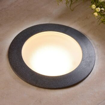 Podlahová zapustená lampa Ceci 160 okrúhla čierna