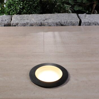 Podlahová zapustená lampa Ceci 160 okrúhla čierna