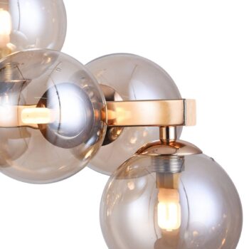 Podlhovastá závesná lampa Dallas zlatej farby