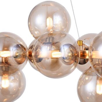 Podlhovastá závesná lampa Dallas zlatej farby