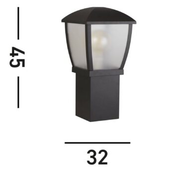 Podstavec Seattle, IP44, čierny, výška 45 cm, kov
