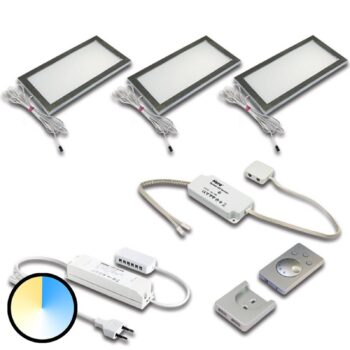 Podstavec svietidla Dynamic LED Sky, sada 3 ks, nerezová oceľ