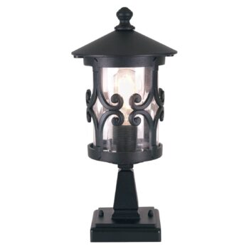 Podstavná lampa Hereford, čierna, hliník, sklo, výška 34 cm