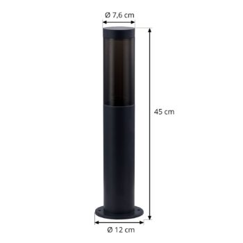 Podstavná lampa Lindby Statius, antracit, železo, 45 cm