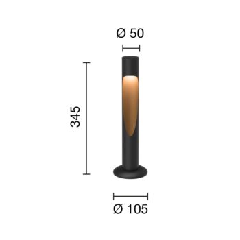 Podstavná lampa Louis Poulsen Flindt, 930 čierna 35 cm základňa 24 V