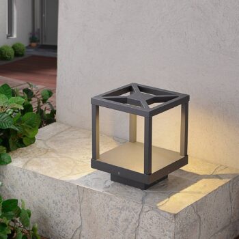 Podstavná lampa Lucande LED Lealan, čierna, kov, 23 cm, IP54