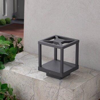 Podstavná lampa Lucande LED Lealan, čierna, kov, 23 cm, IP54