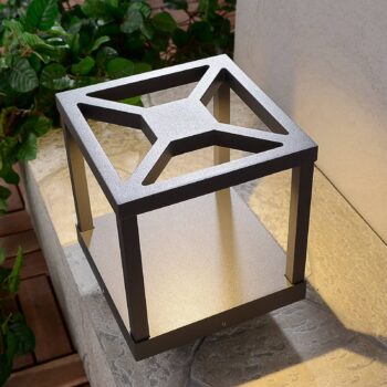 Podstavná lampa Lucande LED Lealan, čierna, kov, 23 cm, IP54