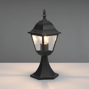 Podstavné svetlo Livenza, čierne, výška 39 cm, hliník, IP44