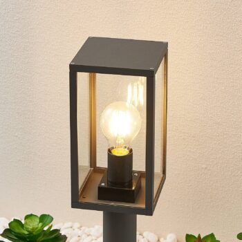 Podstavné svietidlo Lindby Filimon, 50 cm, antracit, IP44, E27