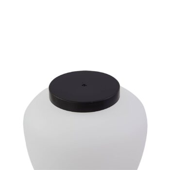 Podstavné svietidlo Lindby Orfeas, čierna/biela, hliník, Ø 24 cm