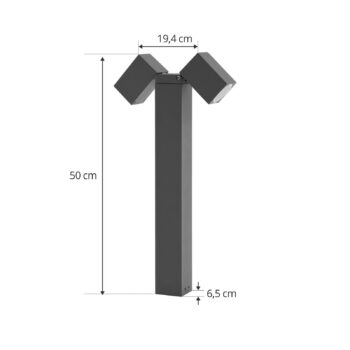 Podstavné svietidlo Lindby Othil, 2 svetlá, 50 cm, antracit, kov