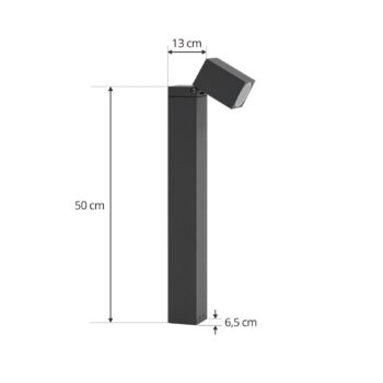 Podstavné svietidlo Lindby Othil, výška 50 cm, antracit, kov