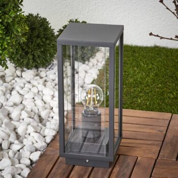 Podstavné svietidlo Lucande Annalea, 35 cm, antracit, IP54
