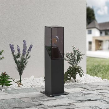 Podstavné svietidlo Lucande Fiola, 40 cm, antracit, IP54