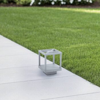 Podstavné svietidlo Lucande LED Lealan, sivé, kov, 23 cm, IP54