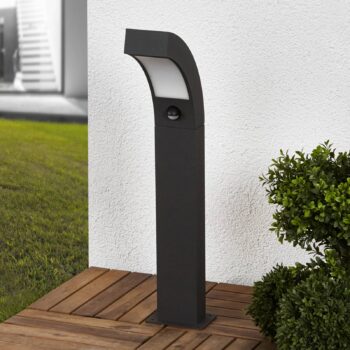 Podstavné svietidlo Lucande LED Lennik, senzor, 60 cm, antracit