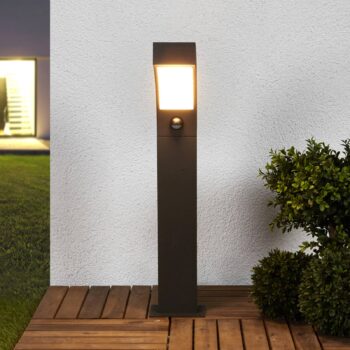 Podstavné svietidlo Lucande LED Lennik, senzor, 60 cm, antracit