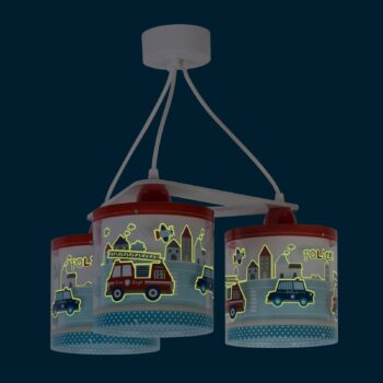 Policajná závesná lampa pre deti, trojsvetelná verzia