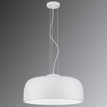 Pološkrupinová závesná lampa Baon biela matná
