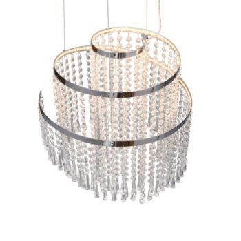 Pomp LED závesné svietidlo, Ø 38 cm, chróm, akryl/kov, CCT