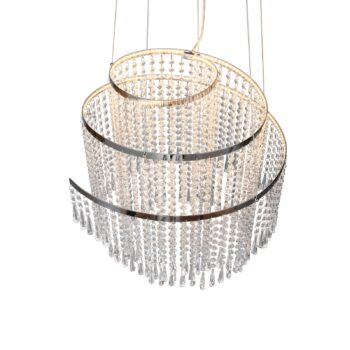 Pomp LED závesné svietidlo, Ø 48 cm, chróm, akryl/kov, CCT