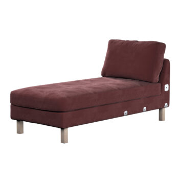 Poťah ležadlo Karlstad, krátky, Bordeaux, 80 x 160 x 80 cm, Velvet, 704-26