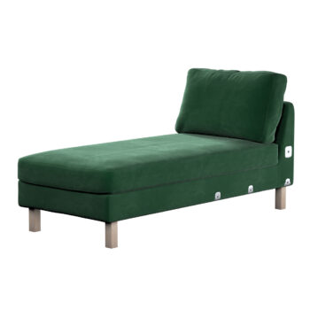 Poťah ležadlo Karlstad, krátky, Grøn, 80 x 160 x 80 cm, Velvet, 704-13