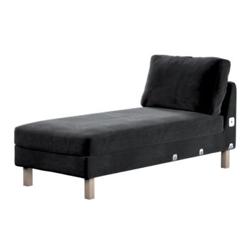 Poťah ležadlo Karlstad, krátky, Sort, 80 x 160 x 80 cm, Velvet, 704-17