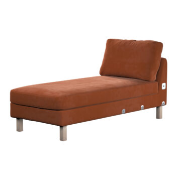 Poťah ležadlo Karlstad, krátky, Terracotta, 80 x 160 x 80 cm, Velvet, 704-33