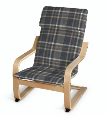 Poťah na detské kreslo Poäng, modro - béžové káro, Poťah na kreslo Poäng - detské kreslo, Edinburg, 703-16