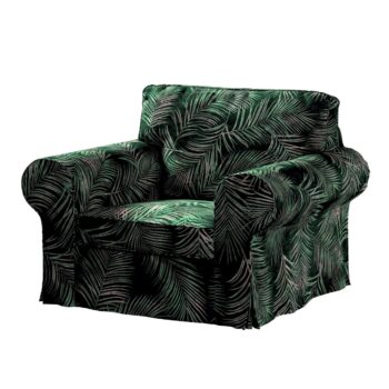 Poťah na kreslo Ektorp, Naturhvid med print, Poťah na kreslo Ektorp, Velvet, 704-21