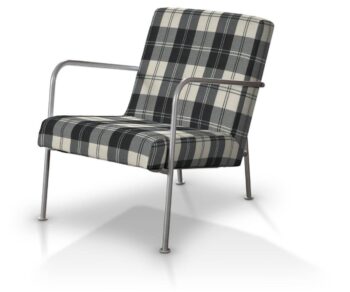 Poťah na kreslo Ikea PS, čierno - biele káro, Poťah na kreslo Ikea PS, Edinburg, 115-74