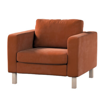 Poťah na kreslo Karlstad, Terracotta, Poťah na kreslo Karlstad - krátke, Velvet, 704-33