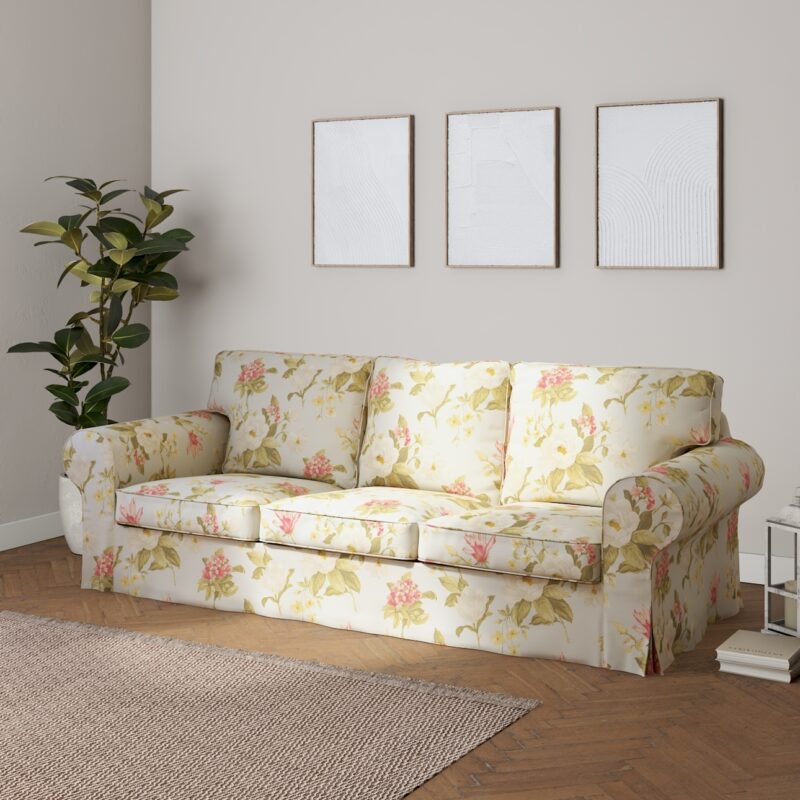 Poťah na sedačku Ektorp STARÝ MODEL (rozkladacia, pre 3 osoby), duże kwiaty na niebieskim tle, Poťah na sedačku Ektorp pre 3 osoby - rozkladacia, Londres, 143-86 Poťah na sedačku Ektorp STARÝ MODEL (rozkladacia, pre 3 osoby), duże kwiaty na niebieskim tle, Poťah na sedačku Ektorp pre 3 osoby - rozkladacia, Londres, 143-86