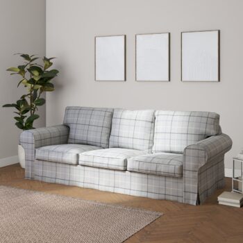 Poťah na sedačku Ektorp STARÝ MODEL (rozkladacia, pre 3 osoby), šedo - modré káro, Poťah na sedačku Ektorp pre 3 osoby - rozkladacia, Edinburg, 703-18