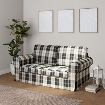 Poťah na sedačku Ektorp (rozkladacia, pre 2 osoby) STARÝ MODEL, čierno - biele káro, poťah na sedačku Ektorp pre 2 osoby - rozkladacia, Edinburg, 115-74