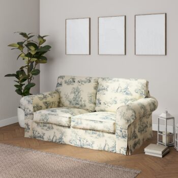 Poťah na sedačku Ektorp (rozkladacia, pre 2 osoby) STARÝ MODEL, modrý vzor na svetlobéžovom podklade, poťah na sedačku Ektorp pre 2 osoby - rozkladacia, Avinon, 132-66