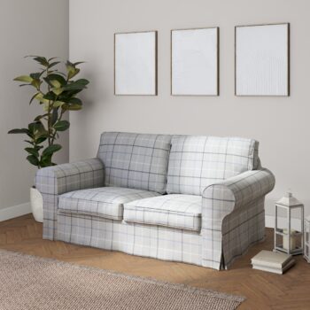 Poťah na sedačku Ektorp (rozkladacia, pre 2 osoby) STARÝ MODEL, šedo - modré káro, poťah na sedačku Ektorp pre 2 osoby - rozkladacia, Edinburg, 703-18