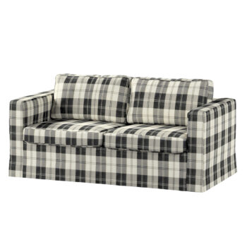 Poťah na sedačku Karlstad (nerozkladací, 2-miestny, dlhý), čierno - biele káro, 165 x 89 x 64 cm, Edinburg, 115-74