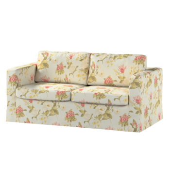 Poťah na sedačku Karlstad (nerozkladací, 2-miestny, dlhý), duże kwiaty na niebieskim tle, 165 x 89 x 64 cm, Londres, 143-86