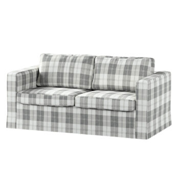 Poťah na sedačku Karlstad (nerozkladací, 2-miestny, dlhý), sivo - biele káro, 165 x 89 x 64 cm, Edinburg, 115-79