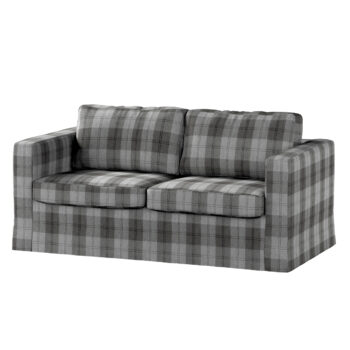 Poťah na sedačku Karlstad (nerozkladací, 2-miestny, dlhý), sivo - grafitové káro, 165 x 89 x 64 cm, Edinburg, 115-75