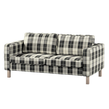 Poťah na sedačku Karlstad (nerozkladací, 2-miestny, krátky), čierno - biele káro, 165 x 89 x 64 cm, Edinburg, 115-74