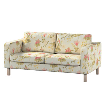 Poťah na sedačku Karlstad (nerozkladací, 2-miestny, krátky), duże kwiaty na niebieskim tle, 165 x 89 x 64 cm, Londres, 143-86