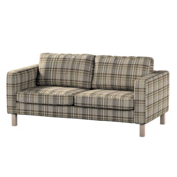 Poťah na sedačku Karlstad (nerozkladací, 2-miestny, krátky), hnedo - béžové káro, 165 x 89 x 64 cm, Edinburg, 703-17